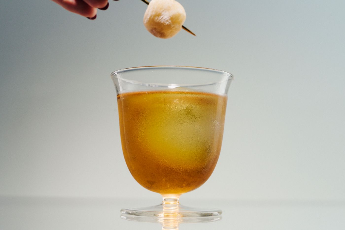 The Hojicha Godmother is a tea-based cocktail 