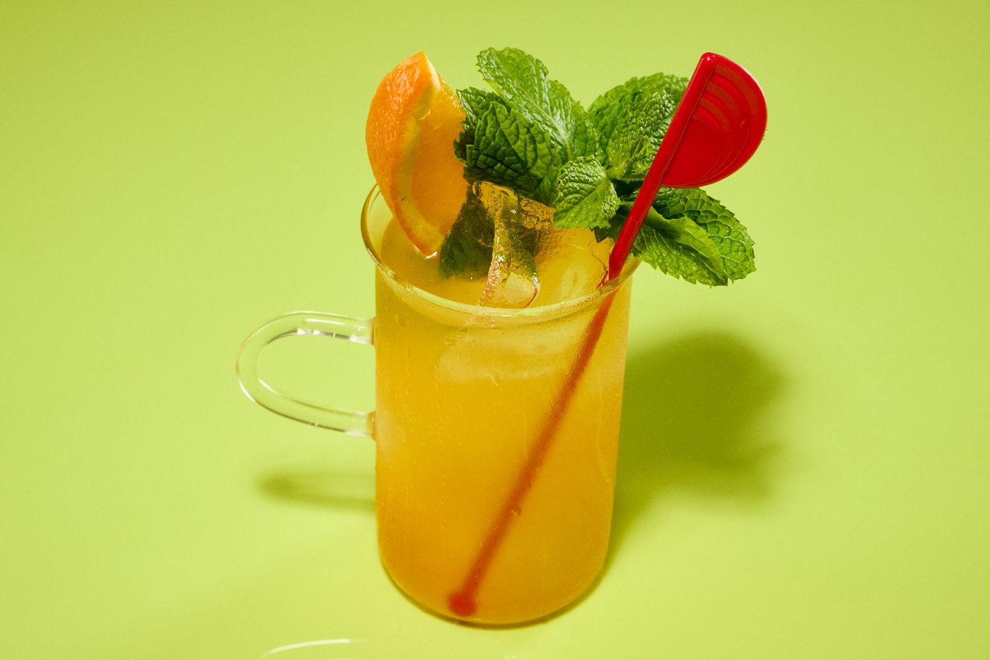 The Monte Mule cocktail, garnished with fresh mint and orange