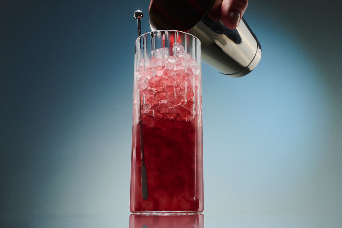 Pouring out a Pomegranate Swizzle  