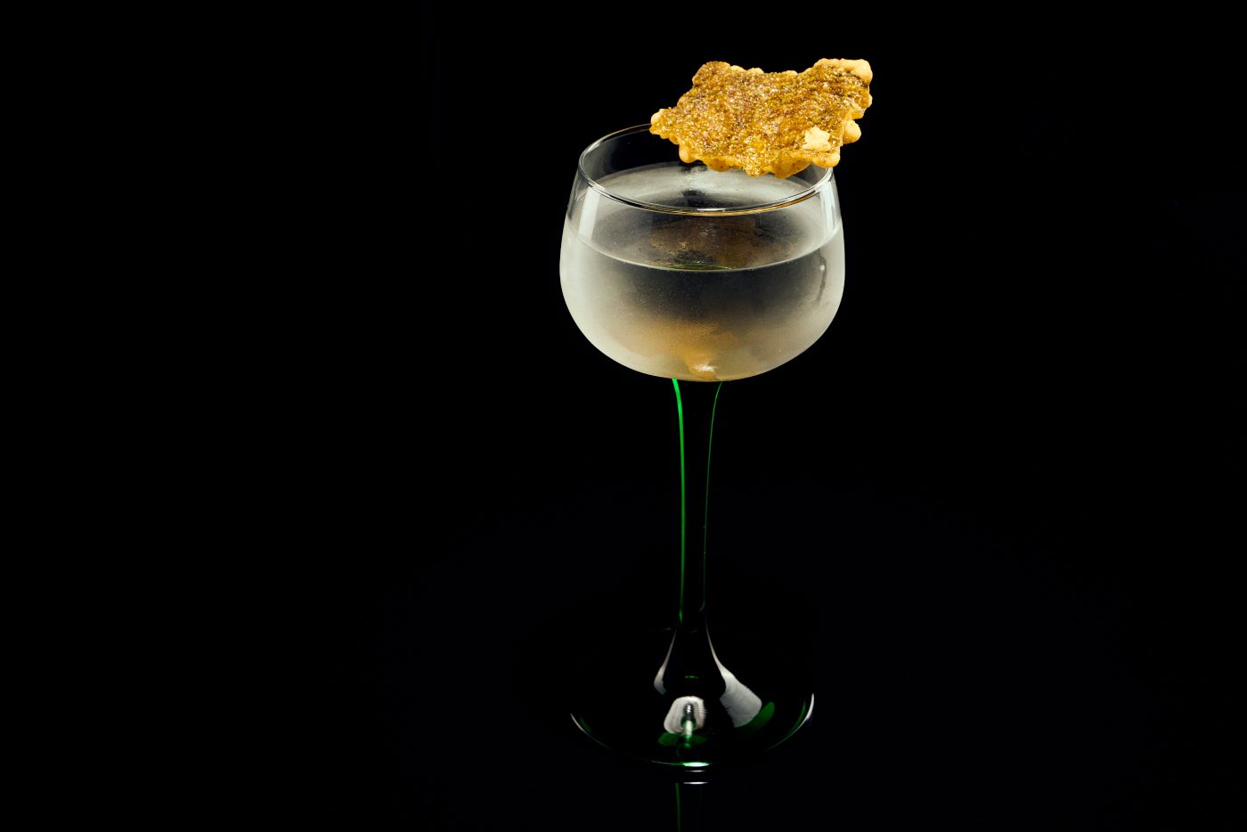 The Sesame Martini is garnished with deep-fried nori