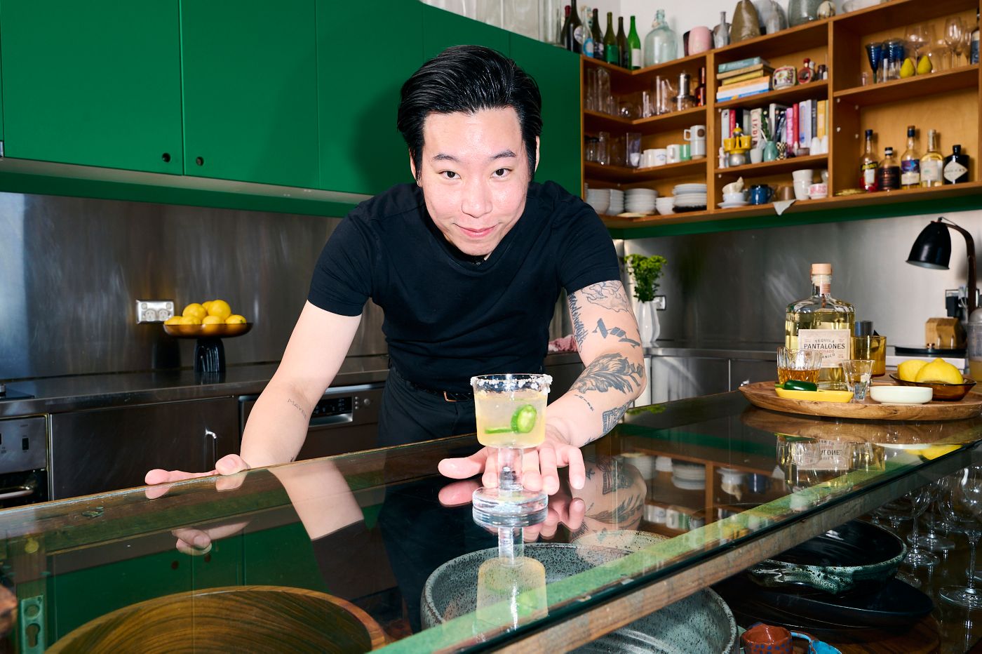 Wen Wang with his El Zesty Panta cocktail 