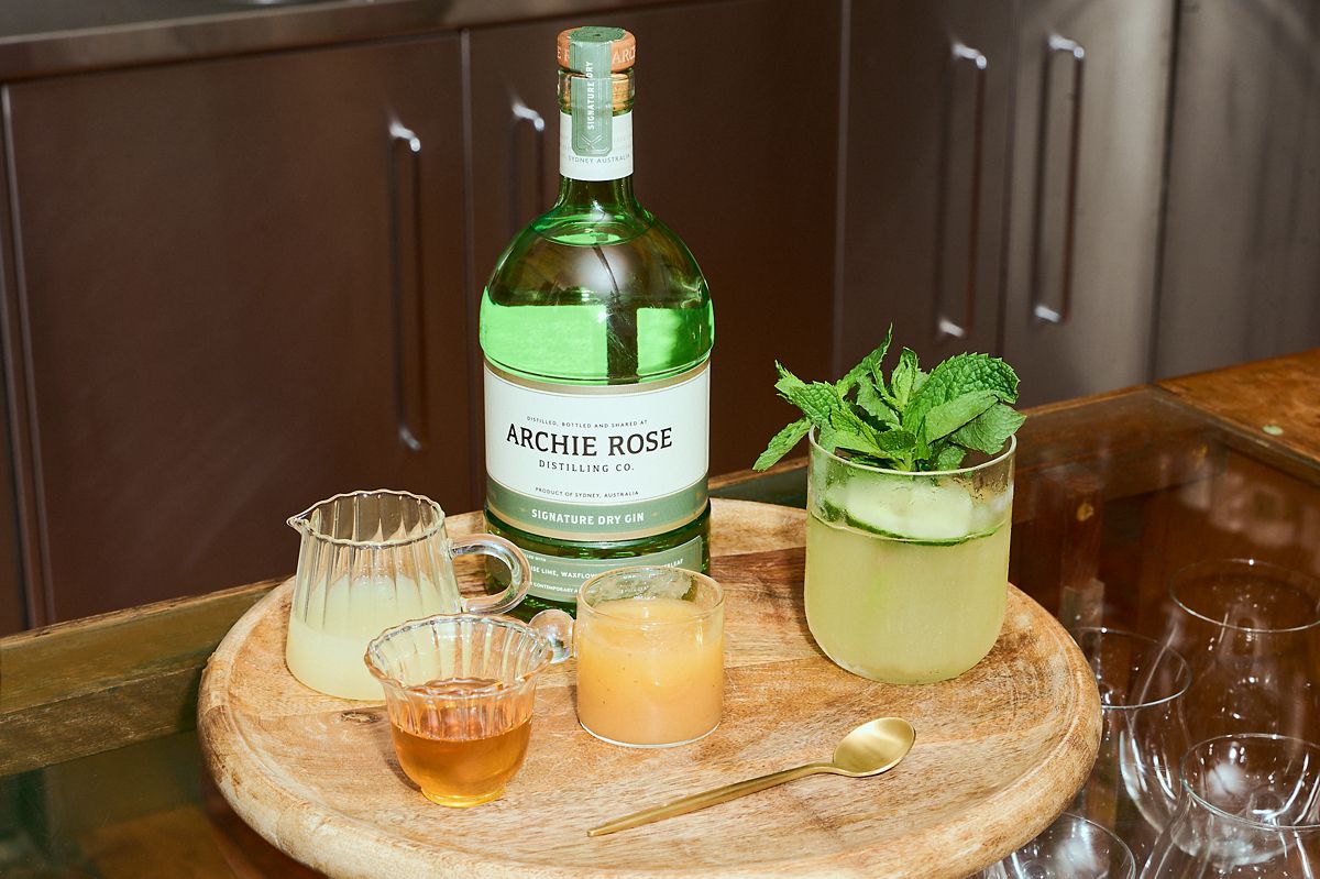 Archie Rose Dry Gin with the Apple Strawberry Eastside cocktail