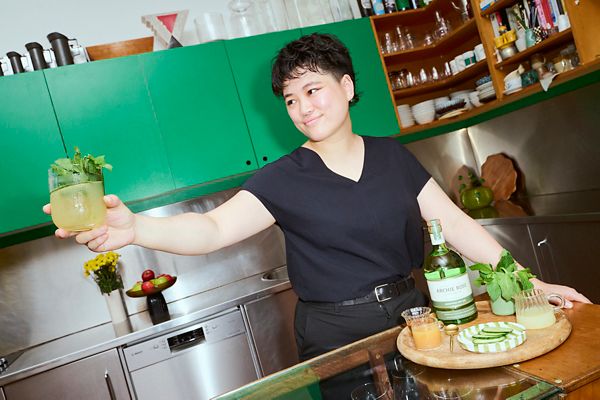 Mixing with Judith Zhu: Apple Strawberry Eastside cocktail recipe