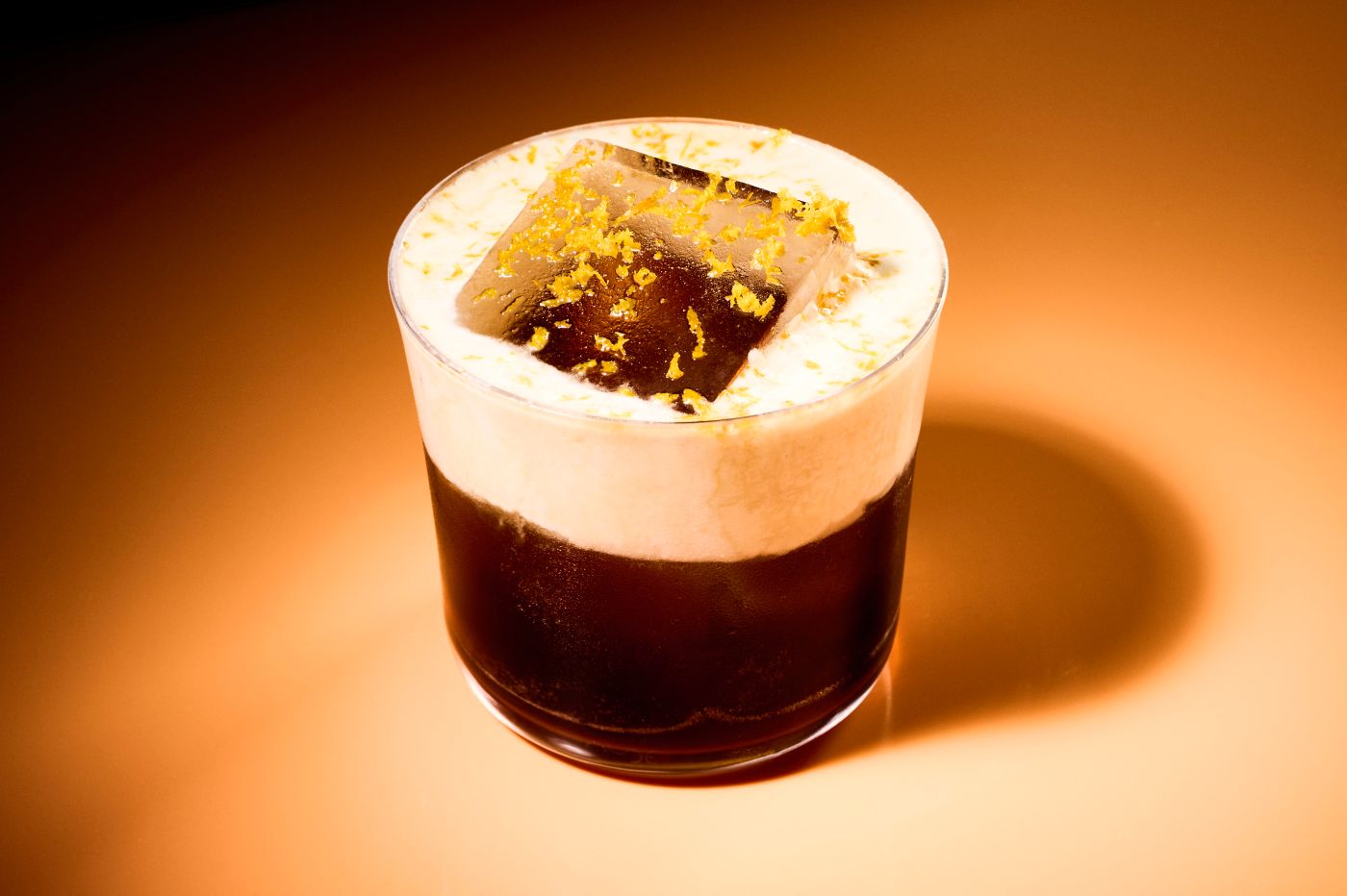 The Whisky Mont Blanc is a rich coffee cocktail finished with orange zest on top 