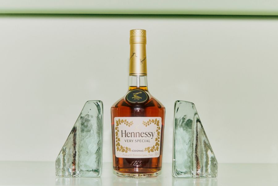 A bottle of Hennessy VS Cognanc on a shelf