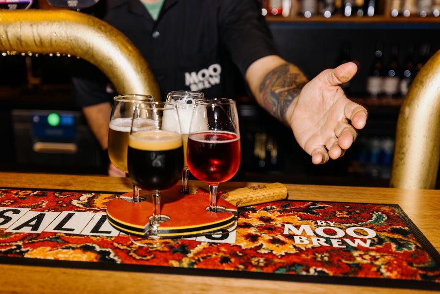 Moo Brew beers at Manky Sally's in Hobart 